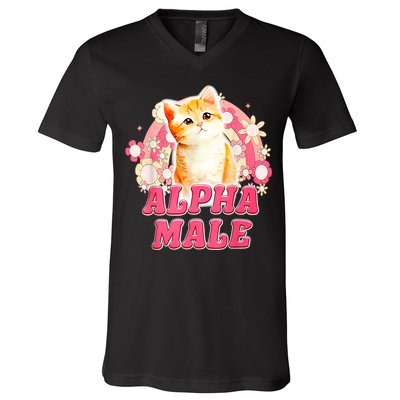 Alpha Male Cat Kitten Funny V-Neck T-Shirt