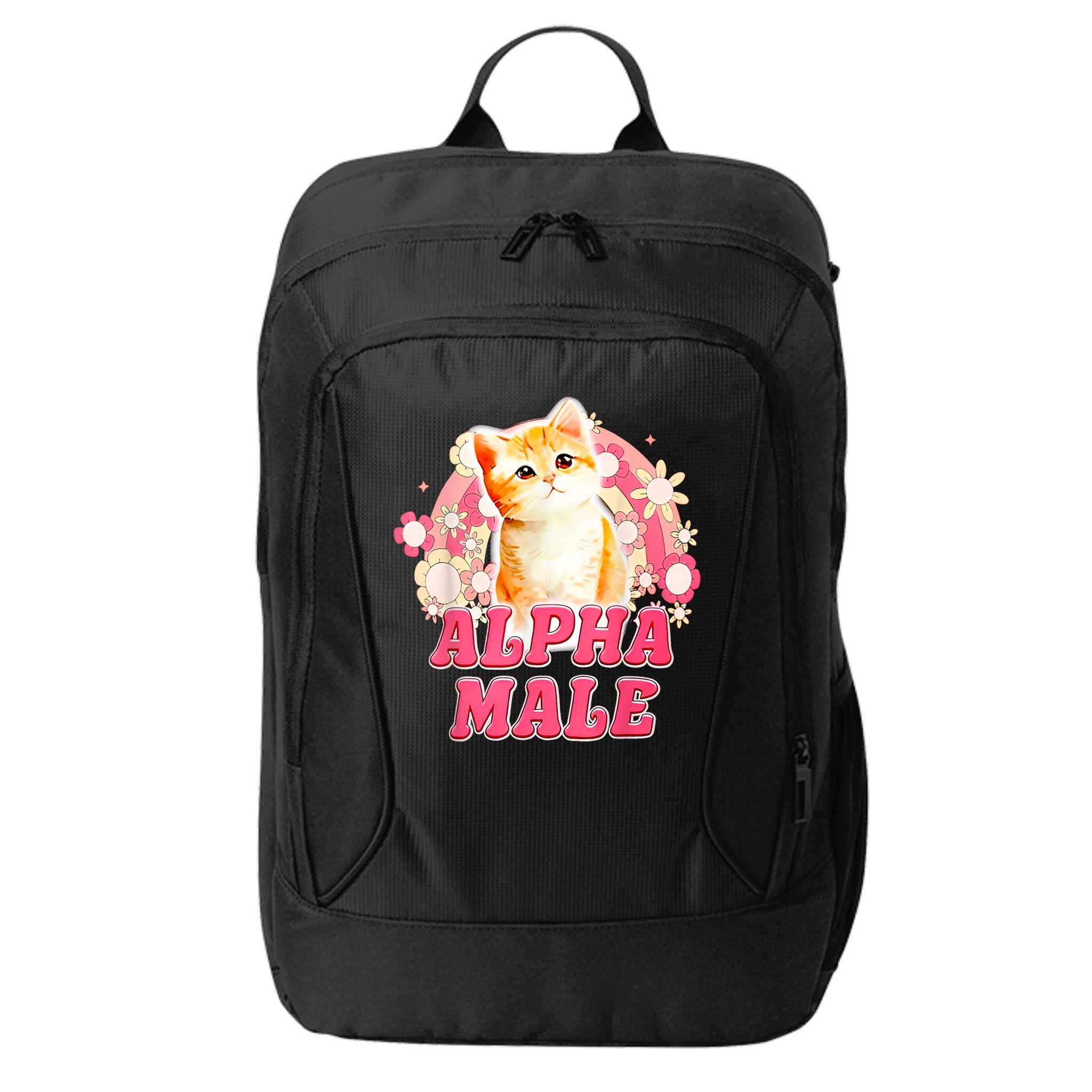 Alpha Male Cat Kitten Funny City Backpack