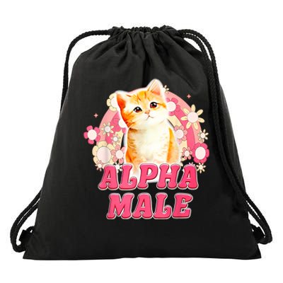 Alpha Male Cat Kitten Funny Drawstring Bag