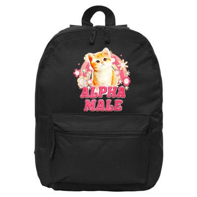 Alpha Male Cat Kitten Funny 16 in Basic Backpack