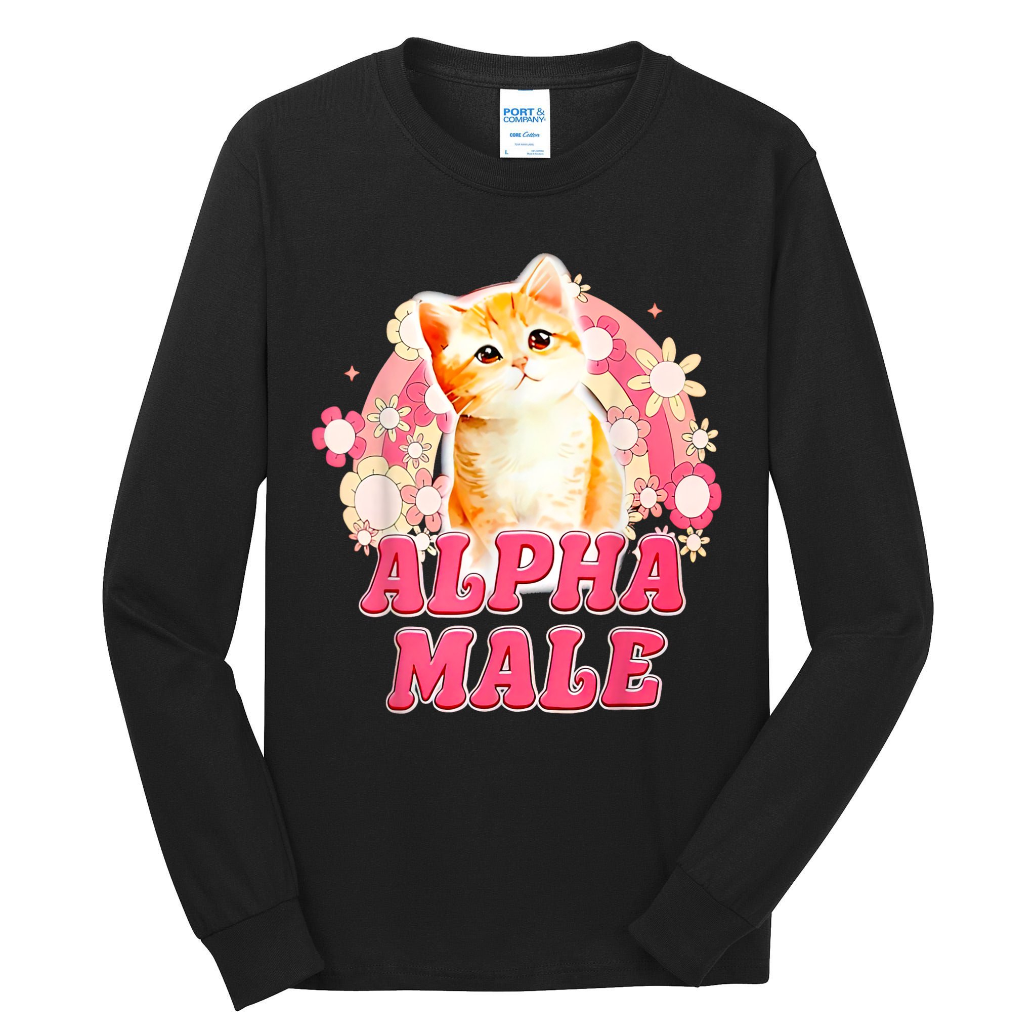Alpha Male Cat Kitten Funny Tall Long Sleeve T-Shirt