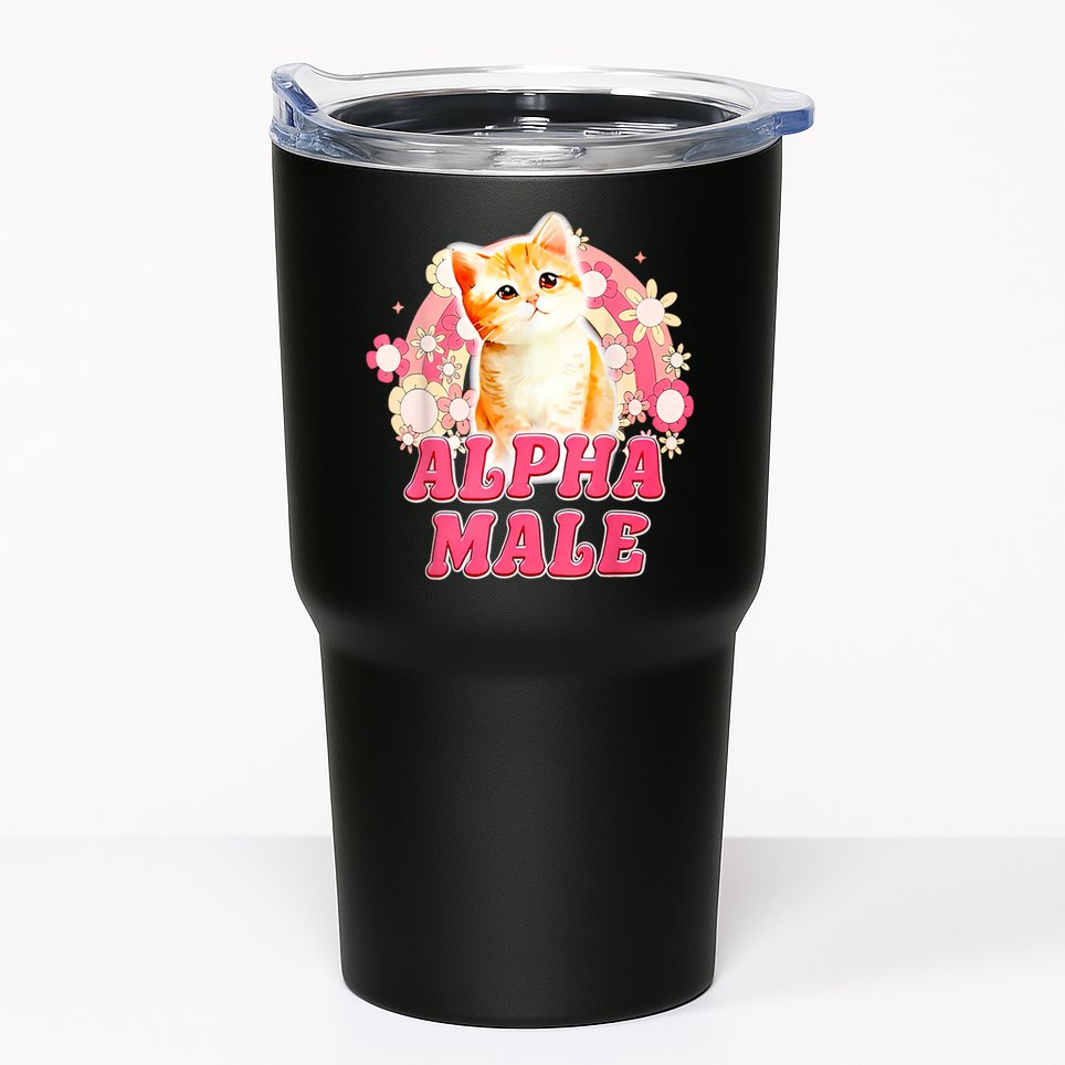Alpha Male Cat Kitten Funny Tumbler