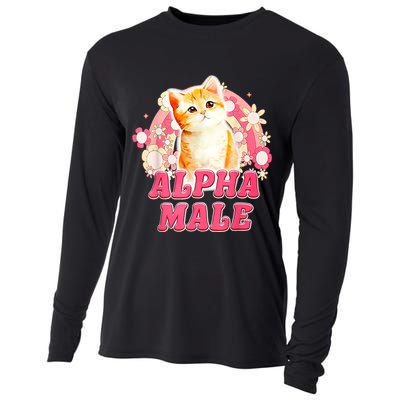 Alpha Male Cat Kitten Funny Cooling Performance Long Sleeve Crew