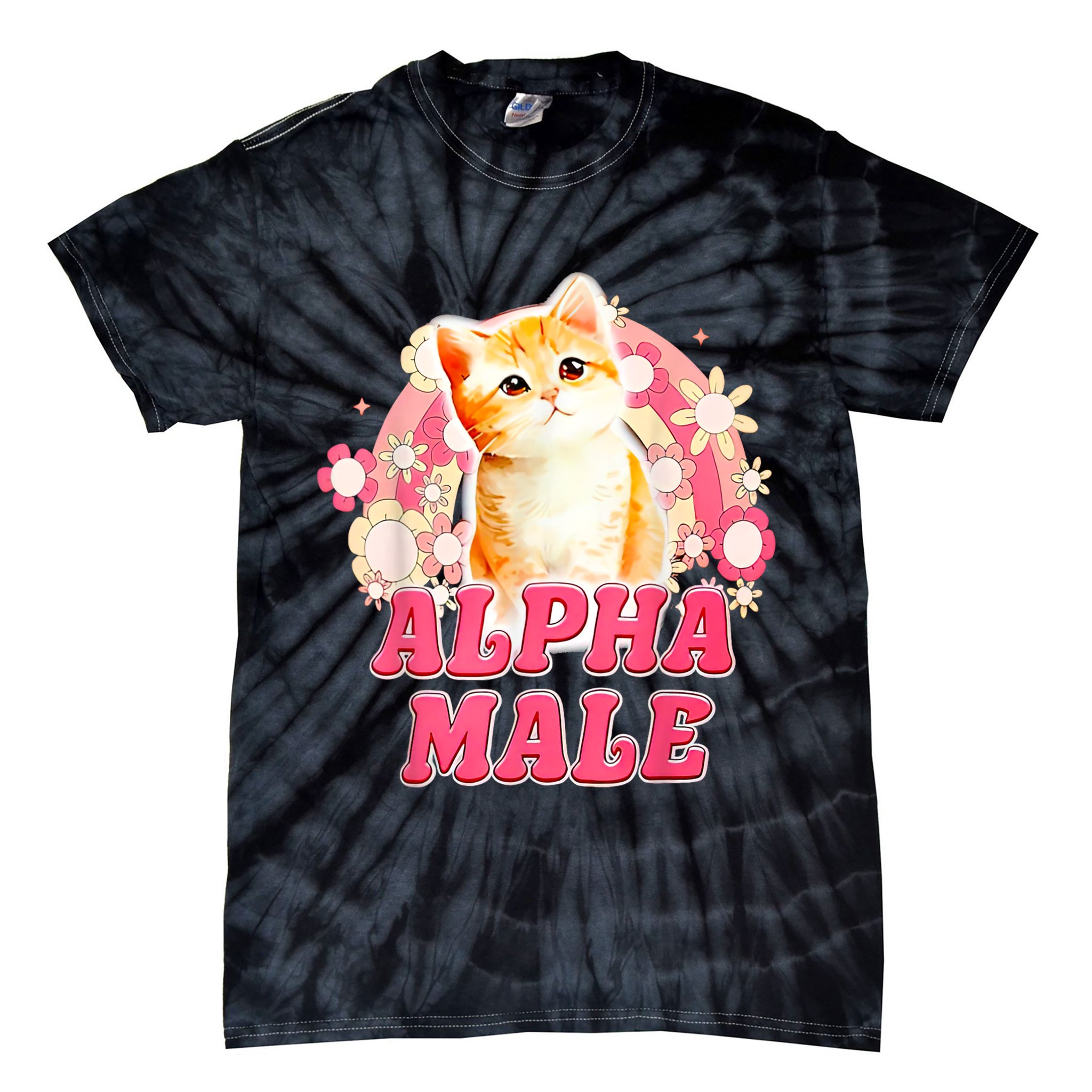 Alpha Male Cat Kitten Funny Tie-Dye T-Shirt