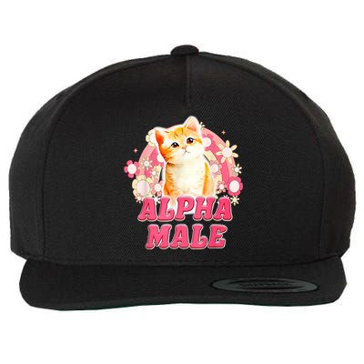 Alpha Male Cat Kitten Funny Wool Snapback Cap