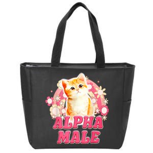 Alpha Male Cat Kitten Funny Zip Tote Bag