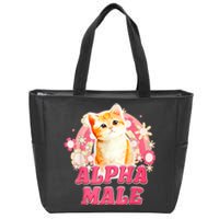 Alpha Male Cat Kitten Funny Zip Tote Bag