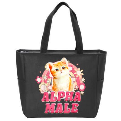 Alpha Male Cat Kitten Funny Zip Tote Bag