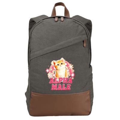 Alpha Male Cat Kitten Funny Cotton Canvas Backpack