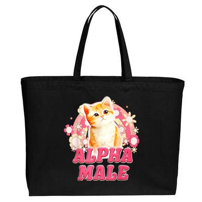 Alpha Male Cat Kitten Funny Cotton Canvas Jumbo Tote