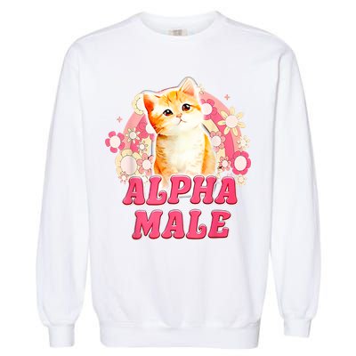 Alpha Male Cat Kitten Funny Garment-Dyed Sweatshirt