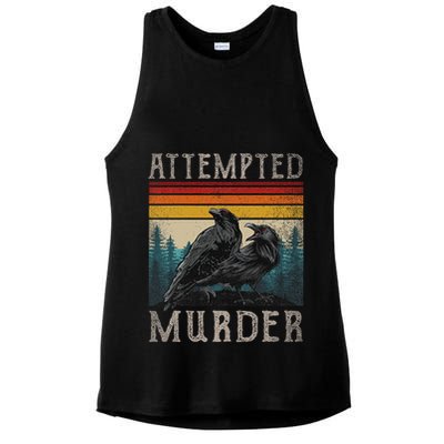 Attempted Murder Crows & Edgar Allen Poe Ladies PosiCharge Tri-Blend Wicking Tank