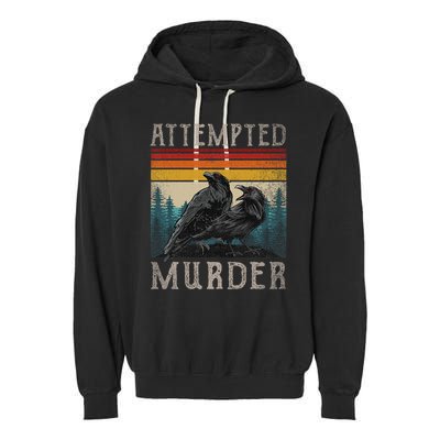 Attempted Murder Crows & Edgar Allen Poe Garment-Dyed Fleece Hoodie