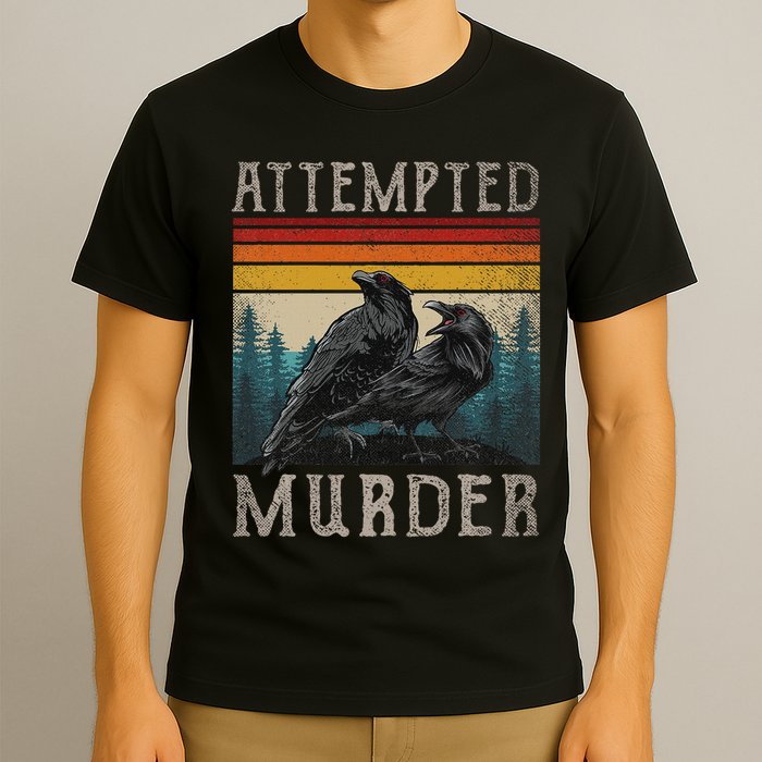Attempted Murder Crows & Edgar Allen Poe T-Shirt