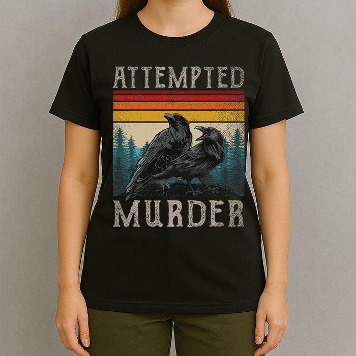 Attempted Murder Crows & Edgar Allen Poe T-Shirt