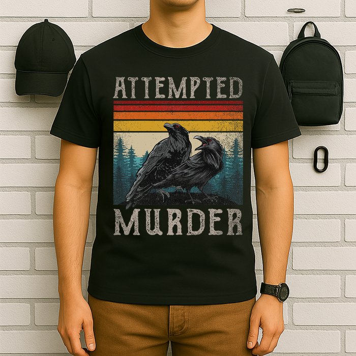 Attempted Murder Crows & Edgar Allen Poe T-Shirt