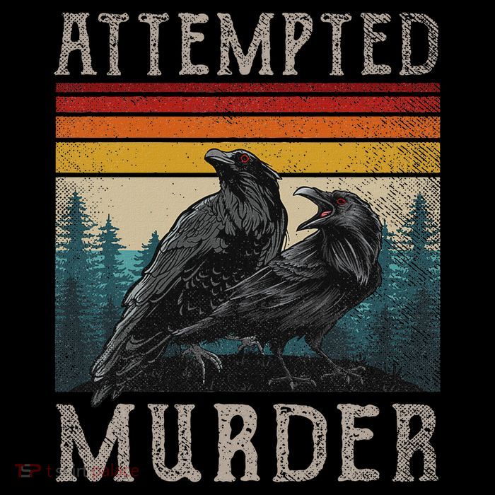 Attempted Murder Crows & Edgar Allen Poe Sustainable Bucket Hat