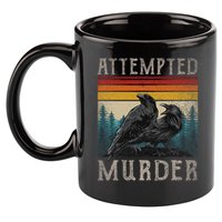 Attempted Murder Crows & Edgar Allen Poe 11oz C Handle Ceramic Mug
