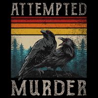 Attempted Murder Crows & Edgar Allen Poe Drawstring Bag