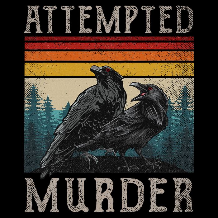 Attempted Murder Crows & Edgar Allen Poe Drawstring Bag