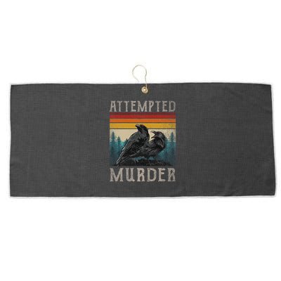 Attempted Murder Crows & Edgar Allen Poe Large Microfiber Waffle Golf Towel