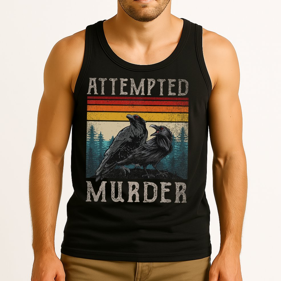 Attempted Murder Crows & Edgar Allen Poe Tank Top