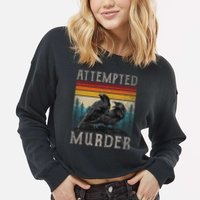Attempted Murder Crows & Edgar Allen Poe Cropped Pullover Crew