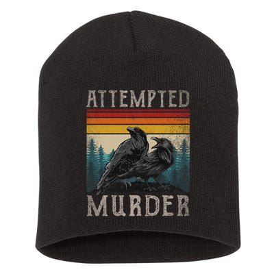Attempted Murder Crows & Edgar Allen Poe Short Acrylic Beanie