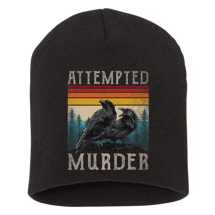 Attempted Murder Crows & Edgar Allen Poe Short Acrylic Beanie