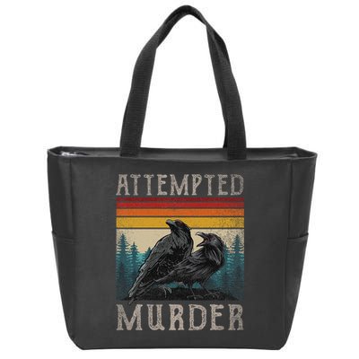 Attempted Murder Crows & Edgar Allen Poe Zip Tote Bag