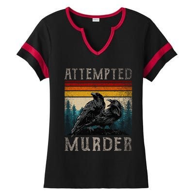 Attempted Murder Crows Ladies Halftime Notch Neck Tee