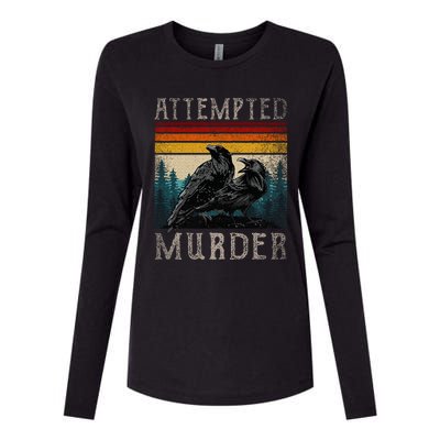 Attempted Murder Crows Womens Cotton Relaxed Long Sleeve T-Shirt