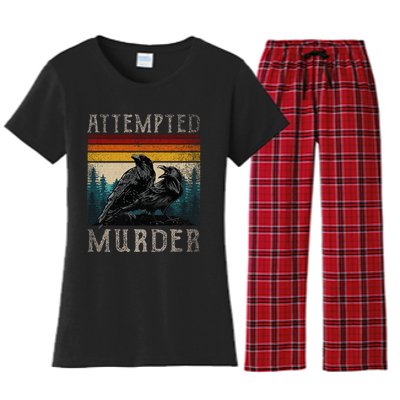 Attempted Murder Crows Women's Flannel Pajama Set