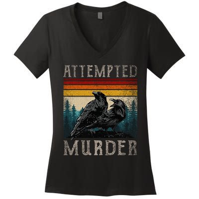 Attempted Murder Crows Women's V-Neck T-Shirt