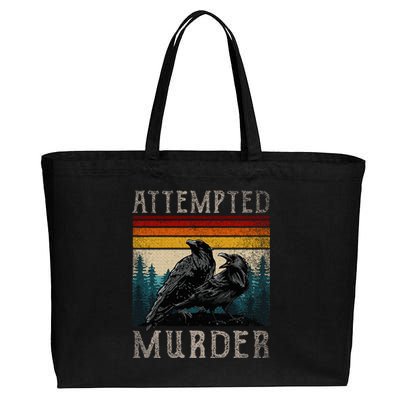 Attempted Murder Crows Cotton Canvas Jumbo Tote