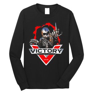 American Motor Cycles Victory Usa Skeleton Long Sleeve Shirt