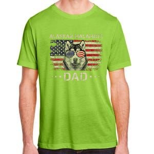 Alaskan Malamute Dad Dog Lovers American Flag 4th Of July Adult ChromaSoft Performance T-Shirt