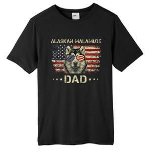 Alaskan Malamute Dad Dog Lovers American Flag 4th Of July Tall Fusion ChromaSoft Performance T-Shirt