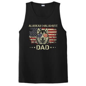 Alaskan Malamute Dad Dog Lovers American Flag 4th Of July PosiCharge Competitor Tank