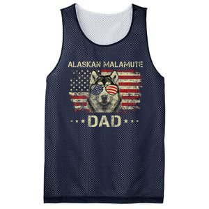 Alaskan Malamute Dad Dog Lovers American Flag 4th Of July Mesh Reversible Basketball Jersey Tank