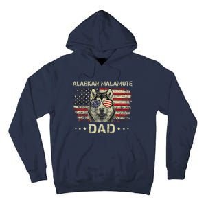 Alaskan Malamute Dad Dog Lovers American Flag 4th Of July Tall Hoodie