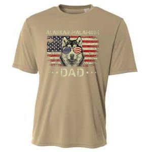 Alaskan Malamute Dad Dog Lovers American Flag 4th Of July Cooling Performance Crew T-Shirt