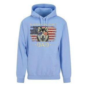 Alaskan Malamute Dad Dog Lovers American Flag 4th Of July Unisex Surf Hoodie