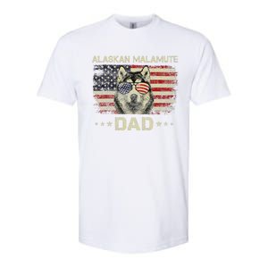 Alaskan Malamute Dad Dog Lovers American Flag 4th Of July Softstyle CVC T-Shirt