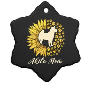 Akita Mom Dog Mom Sunflower American Akita Inu Gift Ceramic Star Ornament