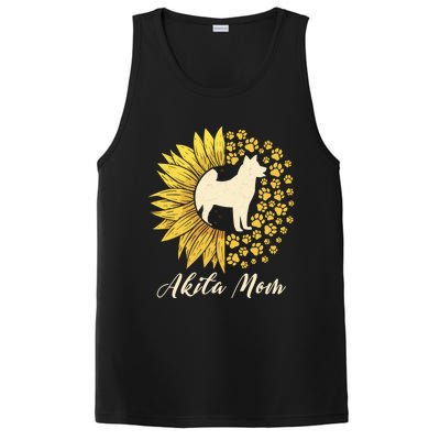 Akita Mom Dog Mom Sunflower American Akita Inu Gift PosiCharge Competitor Tank