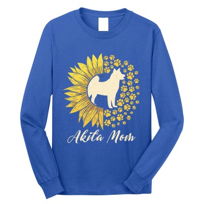 Akita Mom Dog Mom Sunflower American Akita Inu Gift Long Sleeve Shirt