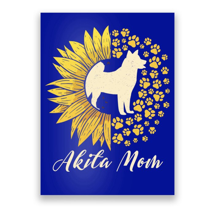 Akita Mom Dog Mom Sunflower American Akita Inu Gift Poster