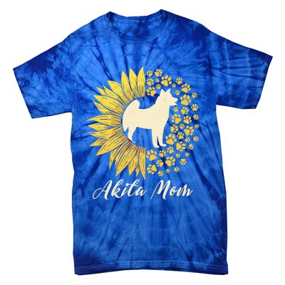 Akita Mom Dog Mom Sunflower American Akita Inu Gift Tie-Dye T-Shirt