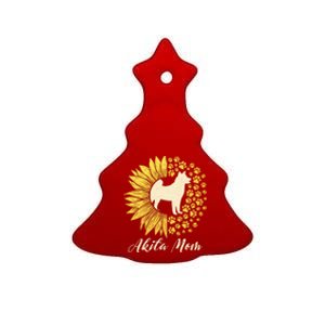 Akita Mom Dog Mom Sunflower American Akita Inu Gift Ceramic Tree Ornament